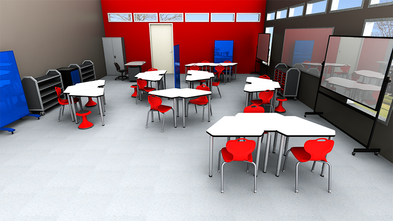 Elementary Collaborative Classroom With Diamond Whiteboard Desks ...